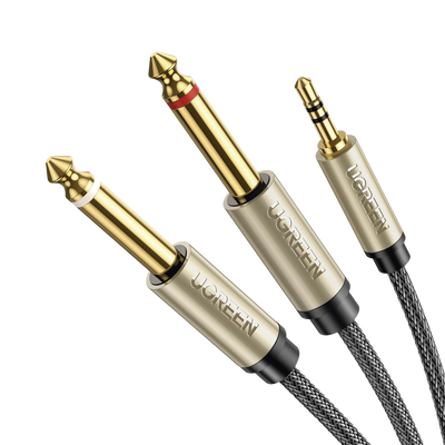 Cable de Audio Premium de 3.5 mm a 6.35mm / Blindaje Interior Múltiple / Transferencia de Audio sin Pérdidas / 5 Metros / Caja de Aleación de Zinc / Amplia Compatibilidad.