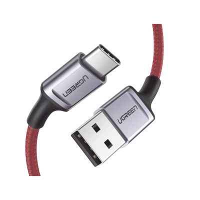 Cable USB-A a USB-C | 1 Metro | Carga Rápida QC 4.0/3.0/2.0 | FPC | AFC | Protección Integrada | 480 Mbps | Caja de Aluminio | Nylon Trenzado | Color Rojo | Ampliamente Sugerido para Carga Rápida HUAWEI.