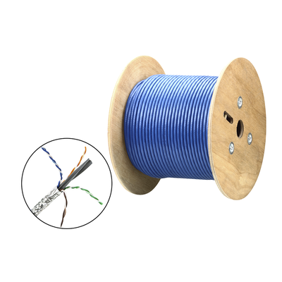 Cable SF/UTP | 4 pares 23 AWG | Cumple con los requisitos de la HDBaseT Alliance | Protección EMI | Transmisión de datos 4K | Color Azul | 305m