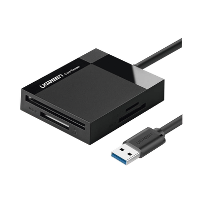 Lector de Tarjetas USB-A 3.0 a CompactFlash (CF)/ MemoryStick (MS)/ TransFlash (TF)/ SecureDigital (SD) | 4 en 1 | 5Gbps | Hasta 2TB | Soporta Windows/Mac OS/Linux/Android | Lectura de tarjetas simultánea | Cable de 15cm.