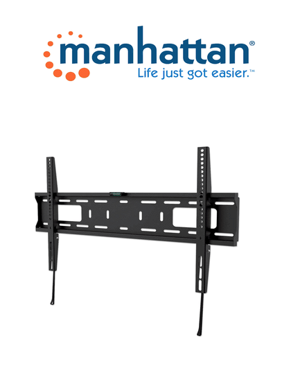 MANHATTAN 461986 - Soporte para monitor con montaje en pared / Pantallas de 37 a 70 / Soporta hasta 50 Kg / Diseño ultra delgado / Color Negro / VESA / Instalación Fija Sobre Pedido MCI1Q125