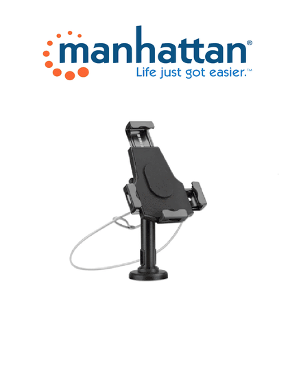 MANHATTAN 462112 - Soporte para tablet o iPad 2 en 1 / soporte de escritorio con cerradura y soporte de montaje en pared/