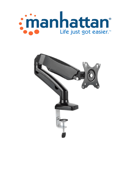 MANHATTAN 462495 - Soporte de escritorio para monitor / 1 monitor de 17 a 27 / Piston de Gas / Soporta hasta 9Kg / Articulado