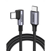 Cable USB-C a USB-C | 2 Metros | Conector con Ángulo Recto de 90° | Carga Rápida de hasta 60W | 480 Mbps | PD3.0 | QC4.0/3.0/2.0 | FPC | AFC | Protección Integrada| Caja de Aluminio | Nylon Trenzado | Color Negro