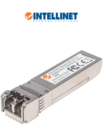 INTELLINET 507462 - Módulo transceptor SFP+ 10 Gigabit de fibra óptica, puerto multimodo 10GBase-SR LC, 300 m 984 ft