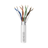 Bobina de 305 Metros de Cable Cat5e / Calibre 24 AWG BLINDADO / PLENUM / Color Blanco para aplicaciones de Voz y Datos