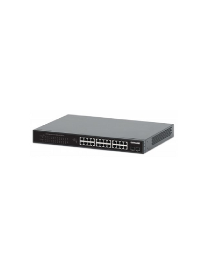 Intellinet - 561891 Switch PoE+ de 24 puertos Gigabit con 2 puertos SFP I&MBFIN