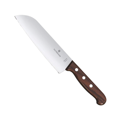 Cuchillo Santoku Wood de 17 cm, Filo con Corte Recto, Estilo Japonés