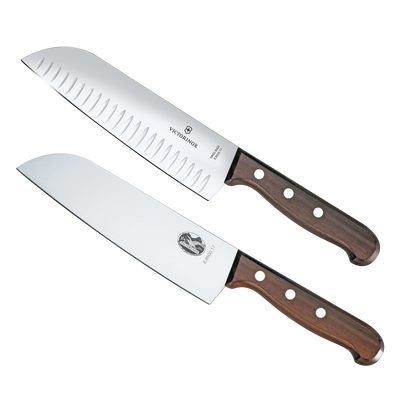 Set de 2 Cuchillos Santoku Wood de Mango de Madera Palissandro Victorinox. La combinación Ideal para La Cocina.