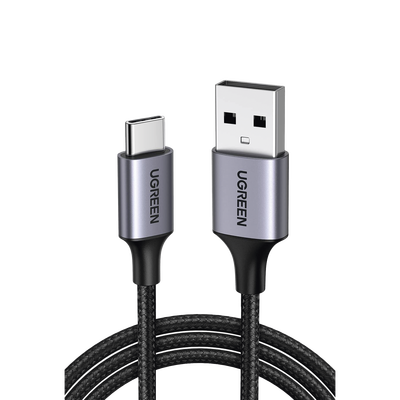 Cable USB-A a USB-C | 1 Metro | Transferencia de datos de 480 Mbps | Carga Rápida | QC 4.0/3.0/2.0 | FPC | AFC | Protección Integrada | Caja de Aluminio | Nylon Trenzado | Color Negro.