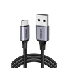 Cable USB-A a USB-C | 1 Metro | Transferencia de datos de 480 Mbps | Carga Rápida | QC 4.0/3.0/2.0 | FPC | AFC | Protección Integrada | Caja de Aluminio | Nylon Trenzado | Color Negro.