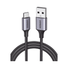 Cable USB-A a USB-C | 2 Metros | Transferencia de datos de 480 Mbps | Carga Rápida | QC 4.0/3.0/2.0 | FPC | AFC | Protección Integrada | Caja de Aluminio | Nylon Trenzado | Color Negro.