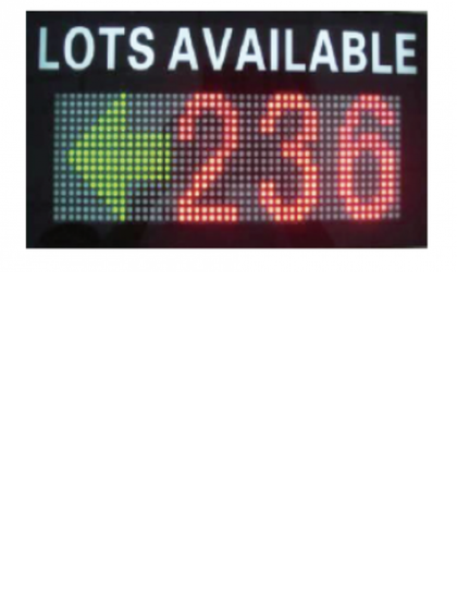 PARKTRON S032 - Panel de informacion para administrar lugares de estacionamientos / LED 64X24 / Flecha mas 3 digitos