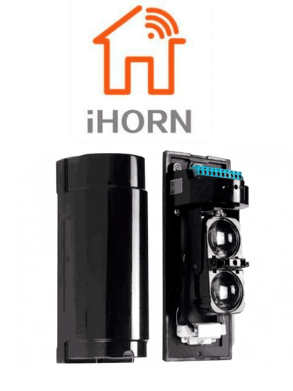 IHORN ABT60- Detector por doble haz de luz fotocelda / Distancia hasta 60 Mts / Velocidad de respuesta 50mS / 12 VDC compatible con paneles IHORN / RISCO / DSC / BOSCH