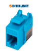 INTELLINET 772334 - Jack Keystone Cat6a FastPunch UTP, azul, contactos chapados con 50µ de oro, soporta filamento multifilar y sólido de 23 a 26 AWG Sobre Pedido