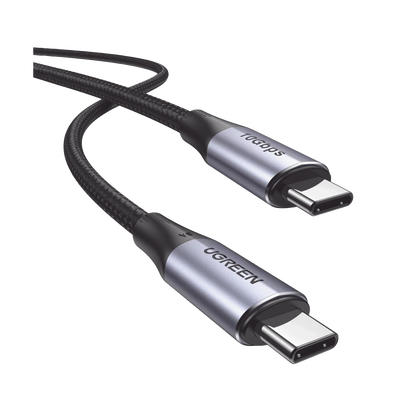 Cable USB-C a USB-C 3.2 Thunderbolt | 1 Metro | 240W | 10 Gbps | 480 Mbps | Soporta Video 4K@60Hz| Chip E-Market Inteligente | Carcasa de Aluminio | Nylon Trenzado | Blindaje de 4 capas.