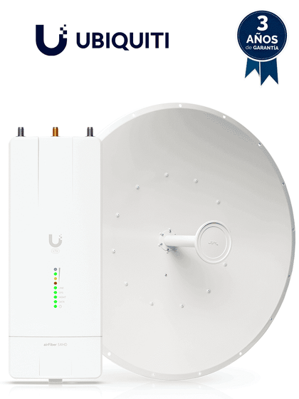 Ubiquiti AF-5XHD-34-S45 - Kit AirFiber con Radio AF-5XHD y Antena AirFiber de 34 dBi Slam-45 para enlaces PTP de clase carrier BACKHAUL con hasta 500 Mbps Full Duplex y en banda libre de 5.8 GHz.