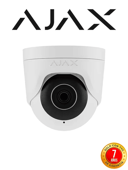 Ajax TurretCam 5 Mp/2.8 mm - Camara IP Torreta 5 Megapixeles con IA y Micrófono/ H.265/ 25 Fps/ Lente de 2.8mm/ Angulo de 100°-110°/ IR DE 35 Mts/ IP65/ PoE/ WDR/HDR. Color Blanco NUEVOAJAX