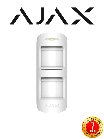 AJAX MotionProtect Outdoor W - Detector de movimiento inalámbrico para exterior con sistema anti-enmascaramiento avanzado. Color Blanco 28302.33.WH3