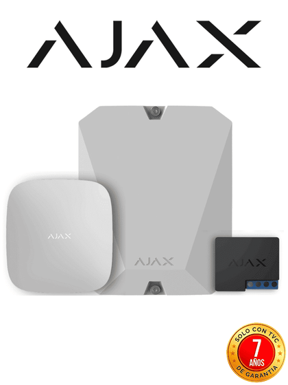 AJAX KIT HUB 4G MULTITRANSMITTER+RELAY - Panel de alarma Hub 4G conexión ETHERNET- 4G APP “AJAX PRO” iOS y Android , 1 MultiTransmitter y un Relé de baja tensión.