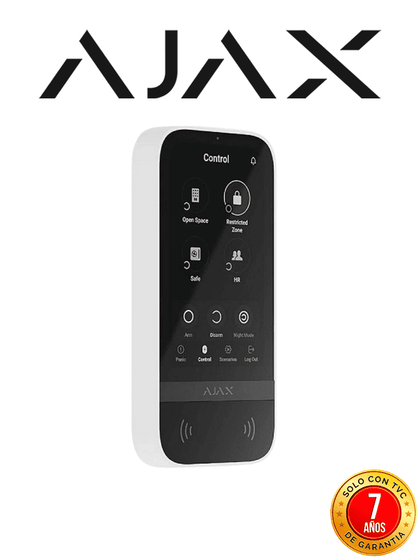 Ajax KeyPad TouchScreen -Teclado inalámbrico con pantalla táctil para gestionar un sistema Ajax Color Blanco 81508.148.WH3