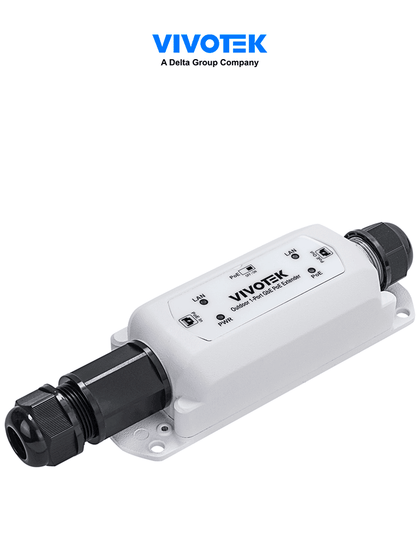 VIVOTEK AP-GXC-0150 - Extensor PoE para exterior con 1 puerto Gigabit GE, conexión en cascada hasta 300m, salida PoE de hasta 68W, y protección IP67 e IK10.