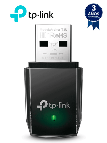 TP-LINK ARCHER T3U - Adaptador USB Mini Doble Banda Inalámbrico AC1300 , AC1300 400 Mpbs en la banda de 2.4GHz y 867 Mbps en la banda de 5GHz de velocidad inalámbrica con la próxima generación de Wi-Fi - 802.11ac , MU-MIMO , Puerto USB 3.0.