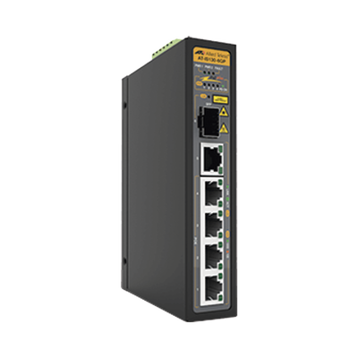 Switch Industrial PoE+ No-Administrable de 5 Puertos 10/100/1000 Mbps (4 Puertos son PoE+) + 1 puertos SFP, 90 W