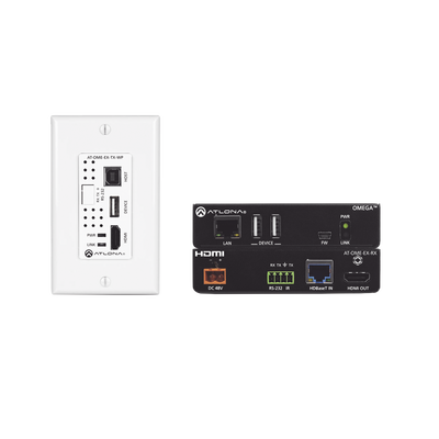 OMEGA 4K/UHD Placa de pared HDBaseT TX/RX para HDMI con USB