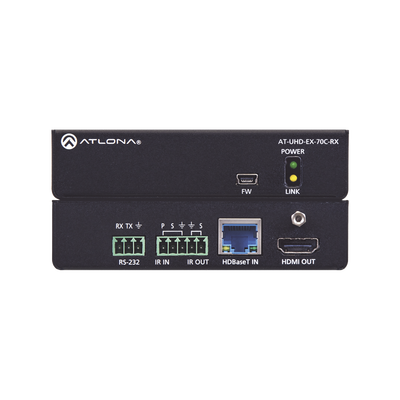 Receptor 4K/UHD HDMI sobre HDBaseT con control y PoE