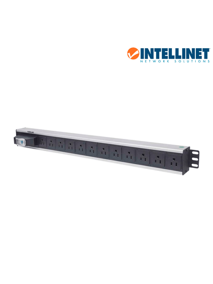 INTELLINET 713955- Barra PDU / 12 cont. / Gabinetes y Racks, / Vertical / Interruptor doble / Conta cortos circuitos