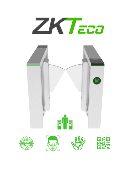 ZKTECO MARSF1000 - Barrera Peatonal Tipo Flap Bidireccional / Motor Brushless / 20 a 25 Aperturas x Minuto / Carril De 60 Centimetros/