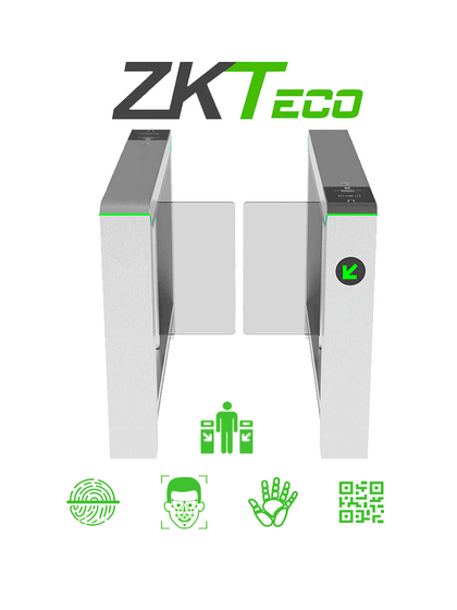 ZKTECO MARSB1000 - Barrera Peatonal Tipo Swing Bidirecc. / 2 Chasis Acero SUS304/ / Motor Brushless / 110V / 25 x Min / Carril 65 cm / Exterior Protegido / 5 millones de Ciclos / No cuenta con Lectores y Panel spf