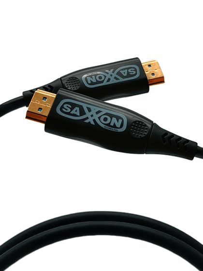 SAXXON SX05HDF047 - Cable HDMI de 5 Metros por Fibra Óptica 4K@60Hz / Fibra 4 hilos + 7 hilos cobre estañado / Compatible con HDMI 2.0 / Alta velocidad 18 Gbps / 3D / HDR / Caja de Aleación de Zinc / Calidad Premium SA1