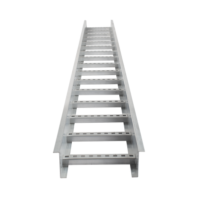 Escalera de Aluminio Portacables / Perfil Z / Peralte 3 1/4 /Paso 9 / Ancho 6 / 3.66 metros / Capacidad Máx. 137 Cables / Incluye Cople Union y Tornillería