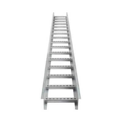 Escalera de Aluminio Portacables / Perfil Z / Peralte 3 1/4 /Paso 9 / Ancho 9 / 3.66 metros / Capacidad Máx. 205 Cables / Incluye Cople Union y Tornillería