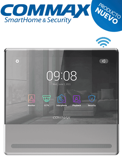 COMMAX CMV70MX - Monitor Touch para videoportero 7 pulgadas / diseño slim / WiFi App Hey Commax / compatible con Android&iOS, /Memoria SD/ Compatible con frentes de calle Commax C1