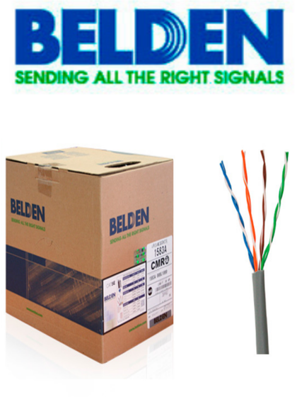 BELDEN 1583A008U1000 - Cable UTP / 4 Pares / Categoria 5E / 24 AWG / 305 Metros / 100% Cobre / Color gris/