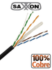 SAXXON OUTP6COP150NE - Bobina de Cable UTP Cat6 100% Cobre/ 150 Metros/ Uso Exterior/ Cubierta LDPE/ 4 Pares/ Soporta Pruebas de Rendimiento/ Cumple con Estandares ISO / IEC 11801 Ed2; EIA / TIA568B/ UL/ Ideal para Cableado de Redes y Video/