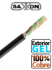 SAXXON OUTPCAT6GCOPEXT- Bobina de Cable UTP Cat6 100% Cobre con Gel/ 305 Metros/ Uso Exterior/ Color Negro/ Cumple con Estandares: ISO/ IEC 11801 Ed2; EIA/ TIA568/ Ideal para Cableado de Redes y Video/