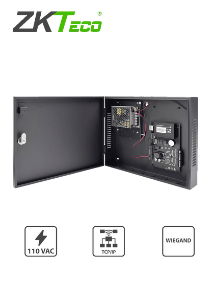 ZKTECO C3100B - Control de Acceso Profesional para 1 Puerta / Gabinete y Fuente / Sin Biometría / Fácil Administración con Software ZKAccess 3.5