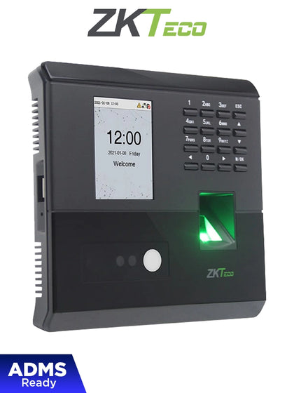 ZKTECO MB10VL - Control de Asistencia y Acceso Básico Visible Light con Autenticación Facial 100 rostros, Huella Digital BioID 500, Registro de 50,000 Eventos, Conexión TCP/IP y SSR Reporte en Hoja de Cálculo Mediante USB ZKL CM1 MCI2Q125