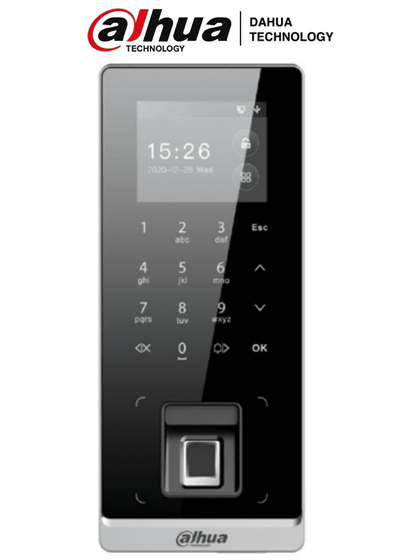 DAHUA ASI2212H-W - Control de Acceso Exterior IP65/ 3,000 Huellas/ 30,000 Tarjetas Mifare y Passwords/ 150,000 Eventos/ Diseño Delgado y Elegante/ Desbloqueo Remoto/ TCP/IP/ AutoRegistro/ P2P/ Funcion de Timbre/ MCI2Q125