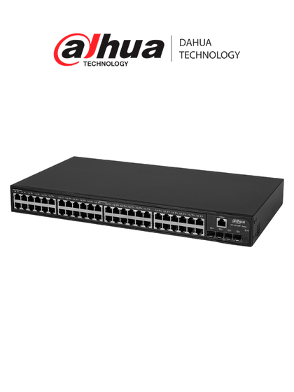 DAHUA AS4300-48GT4GF - Switch Gigabit de 48 Puertos Administrable/ Capa 2/ 10/100/1000 Base-T/ 4 x SFP 1Gbps/ Carcasa Metalica/ Switching 104G/ Tasa de Reenvio de Paquetes 77.4 Mbps/