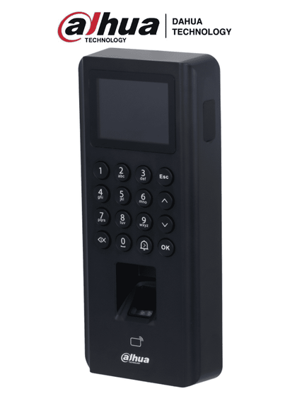 DAHUA ASI2212J-D - Control de Acceso de Huella y Tarjetas ID EM/ Pantalla de 2.4 Pulgadas/ Comunicacion TCP/IP/ P2P/ Soporte 5,000 Usuarios Tarjetas y Passwords/ 3000 Huellas/ 100,000 Registros/ 128 Periodos y Dias Festivos/