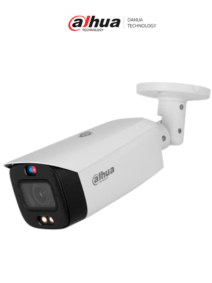 DAHUA DH-IPC-HFW3849T1-AS-PV-V2 - Cámara IP Bullet TiOC 4k/ 8 Megapixeles/Acupick/ WizSense/ 2.8mm/ Iluminador Dual/ 30 Metros de Luz Visible e IR/ Sirena y Estrobo con Luz Roja y Azul/ SMD 4.0/ Micrófono Integrado/ Ranura MicroSD/ PoE