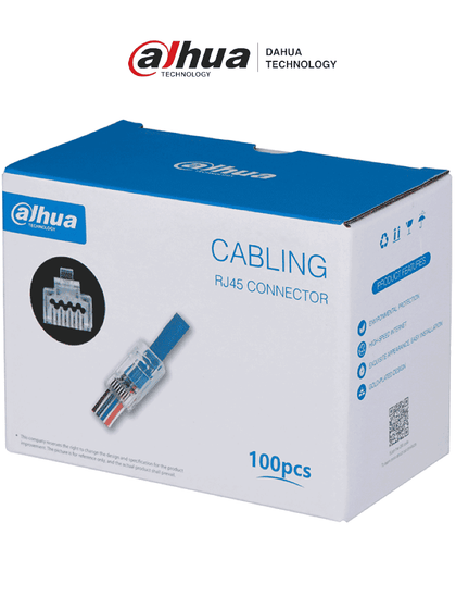 DAHUA DH-PFM976-631-PT - Caja con 100 Plugs Pass through RJ45 Cat6/ Chapado de Oro de 15 U/ Clasificación de Resistencia al Fuego UL94V-2 / LoNuevo CONEEN MCI1Q125