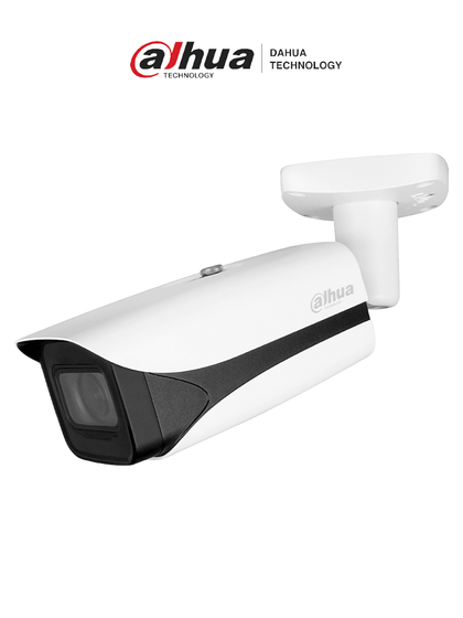 DAHUA IPC-HFW5241E-Z12E -Cámara IP Bullet 2MP con WizMindS y lente motorizado de 5-60 mm Alcance IR 150m, IA avanzada, mejora de imagen, micrófono integrado, metadatos, detección facial, conteo de personas, E/S de alarmas y audio, ePoE, IP67 e IK10