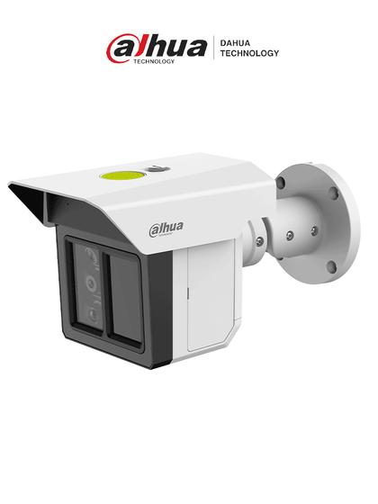 DAHUA DH-IPC-MFW5241T2-E3-ASE - Cámara de seguridad de triple lente 2MP con protección perimetral. Ofrece detección de humanos y vehículos a 100m, visión IR de 100m, tecnología ePoE, y resistencia IP67/IK10. Compresión H.265 para mayor eficiencia.