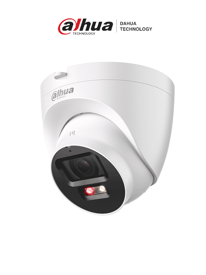 DAHUA IPC-HDW2249T-S-PV - Cámara domo IP de 2MP con Smart Dual Illumination, disuasión activa, SMD Plus y protección perimetral. Incorpora micrófono y bocina, con certificaciones IP67 e IK10 antivandálica.